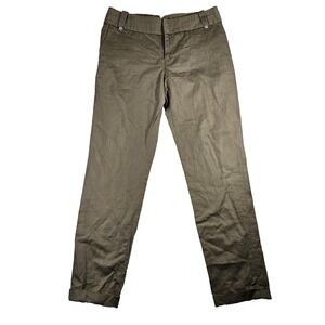 Comptoir des Cotonniers Women's Sz 38 Olive Green Ibere Linen Blend Trouser Pant